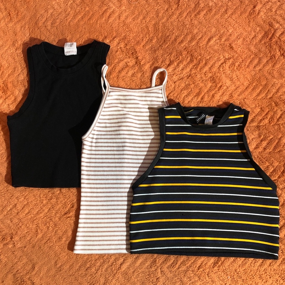 Set of three size medium M, women’s tank tops. Divided, Wet Seal, Full Tilt.